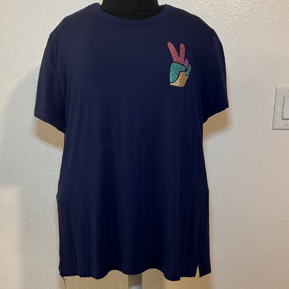 Old Navy Other - Old Navy Navy Blue T-Shirt with Colorful Peace Sign